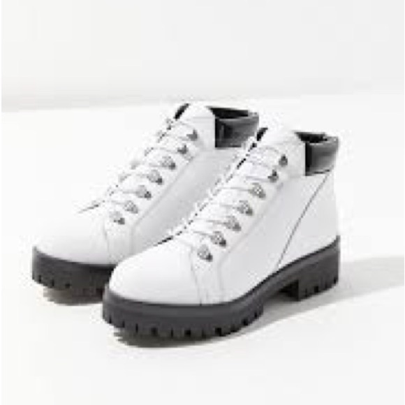 Urban Outfitters Shoes - Women’s Urban Outfitters White Combat Faux Leather Boots Size 8 US!